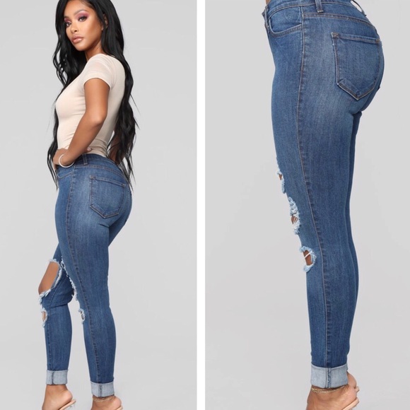 Distressed Stretch Jeans - Picture 3 of 7